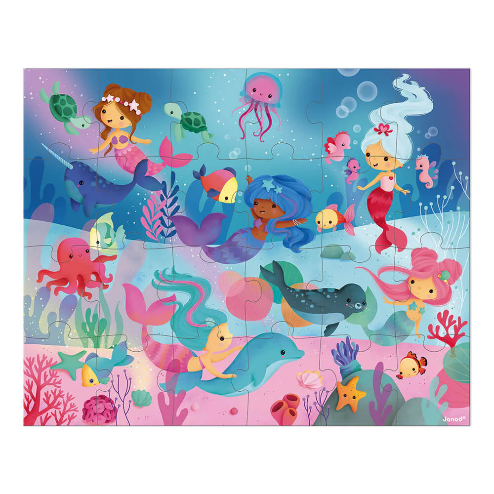 Janod - Puzzel Sirene (24 stuks) | Zeemeermin Thema Puzzel - Image 2