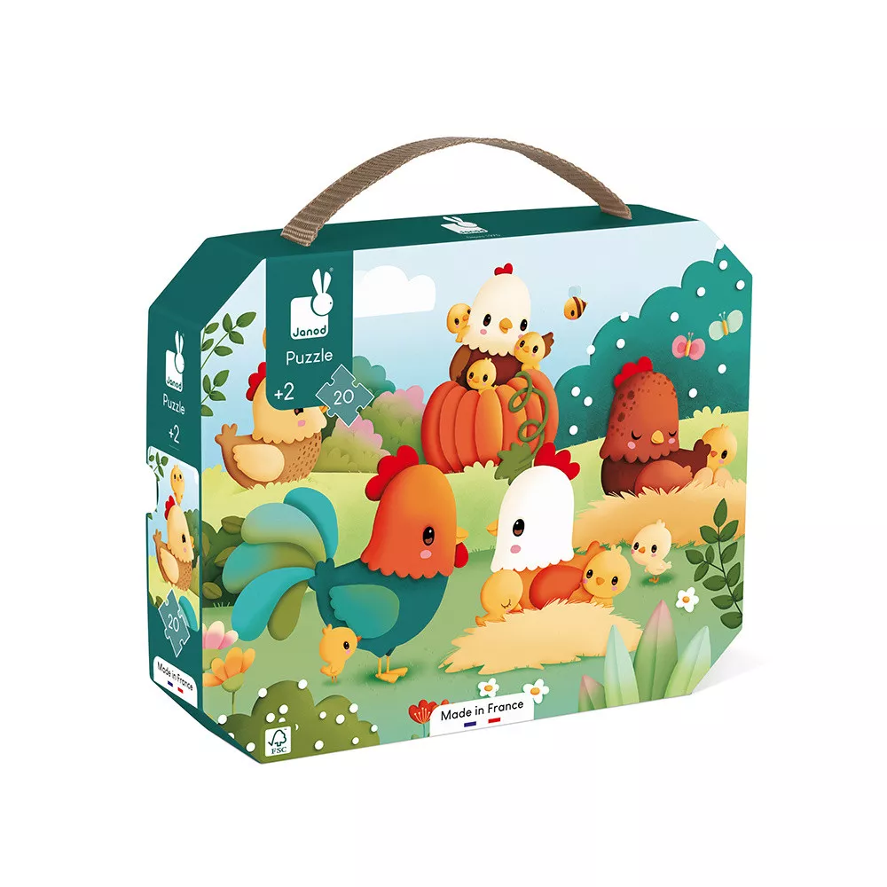 Janod - Puzzel Welcome To The Farmyard (20 stuks) | Boerenerf Thema