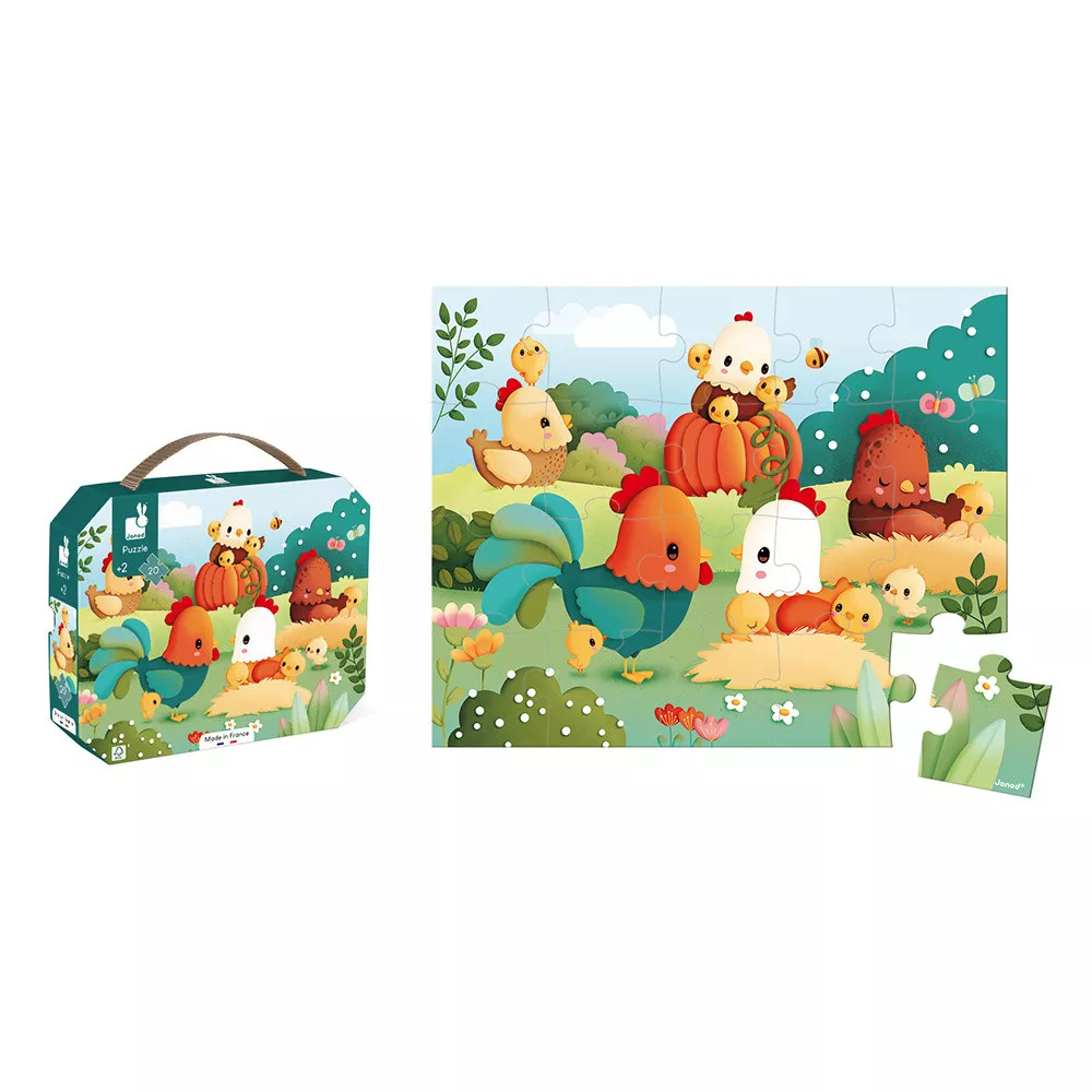 Janod - Puzzel Welcome To The Farmyard (20 stuks) | Boerenerf Thema - Image 2