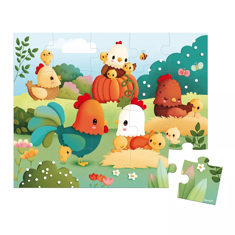 Janod - Puzzel Welcome To The Farmyard (20 stuks) | Boerenerf Thema - Image 3