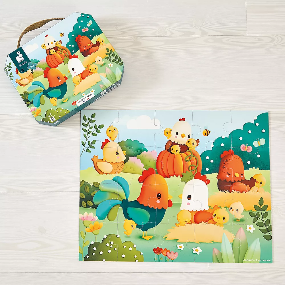 Janod - Puzzel Welcome To The Farmyard (20 stuks) | Boerenerf Thema - Image 4