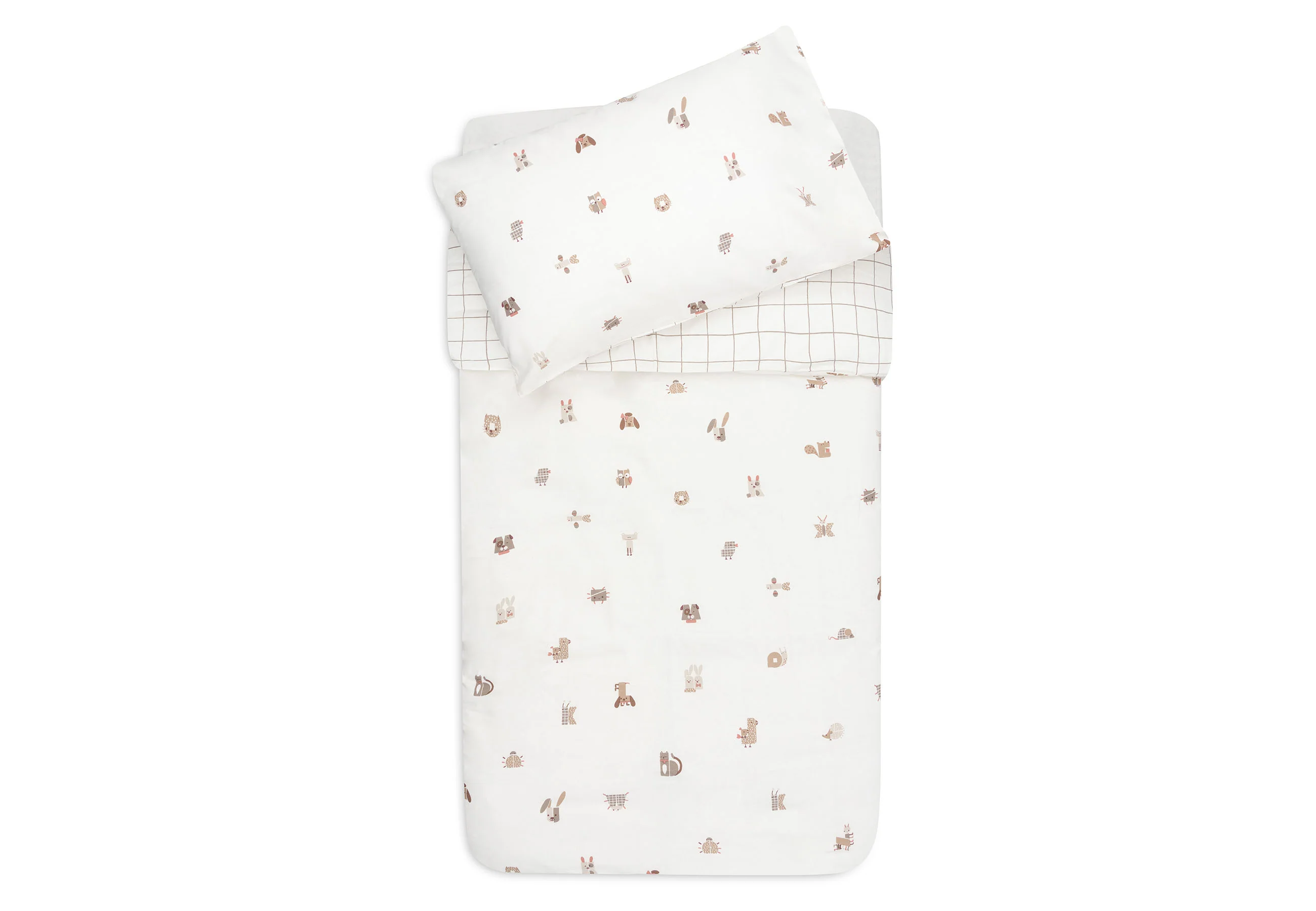 Jollein - Donsovertrek 100 x 140cm Animal Friends | Oatmeal
