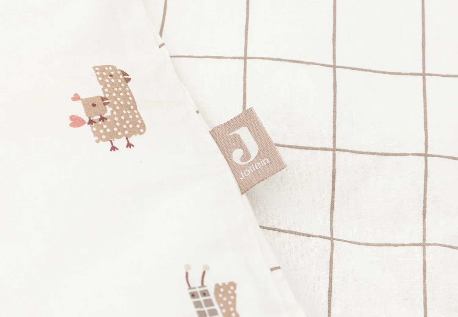 Jollein - Donsovertrek 100 x 140cm Animal Friends | Oatmeal - Image 2