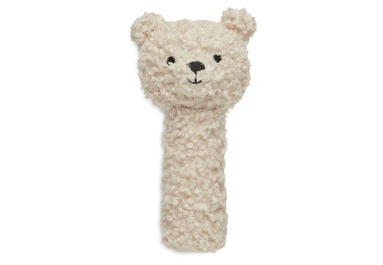 Jollein - Rammelaar Teddy Bear Naturel | Zacht Rinkelend Belletje