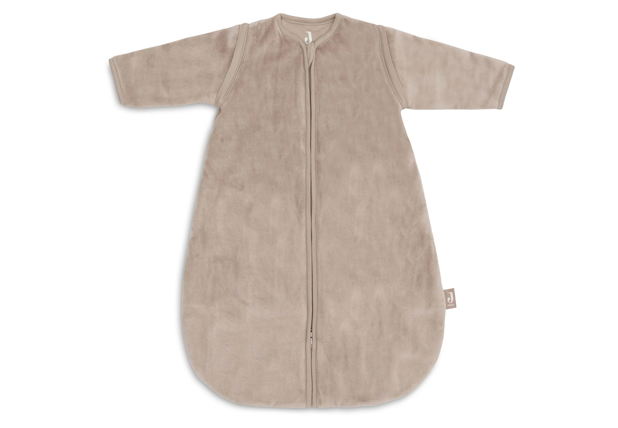 Jollein - Slaapzak 60cm Velvet Afritsbare Mouw | Milky Coffee