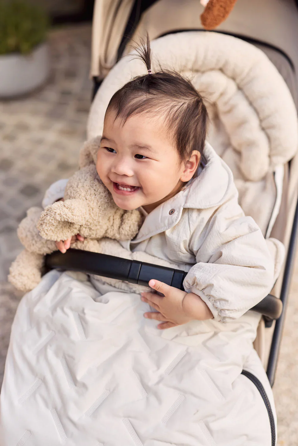 Jollein - Voetenzak Buggy / Kinderwagen Embossed | Sand - Image 7