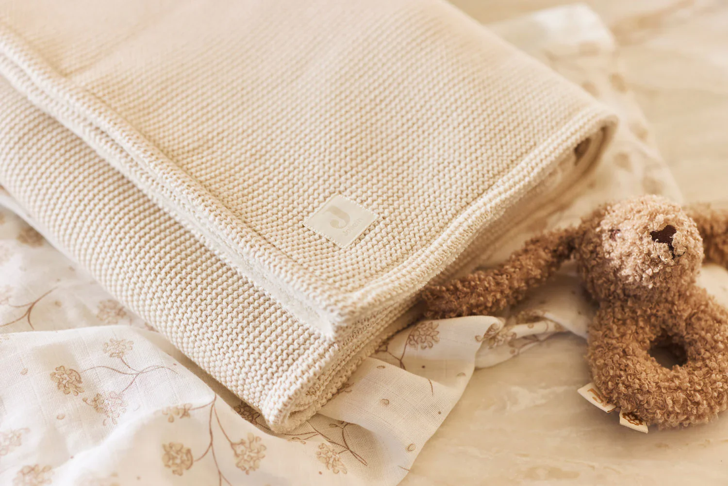 Jollein - Deken Wieg 75 x 100 cm Basic Knit Velvet | Oatmeal - Image 7
