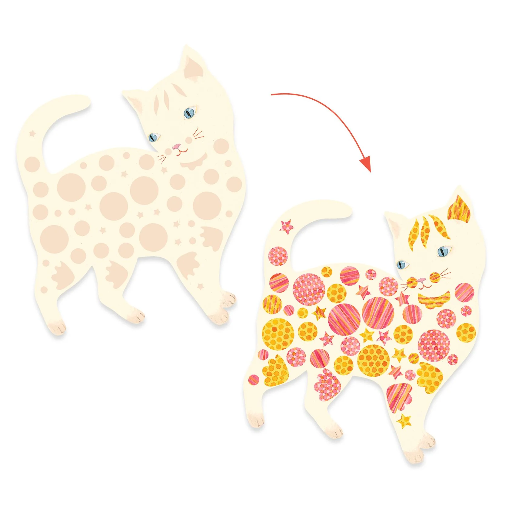 Djeco - Knutselset Lieve Katten Elodie | Papier & Stickers - Image 4