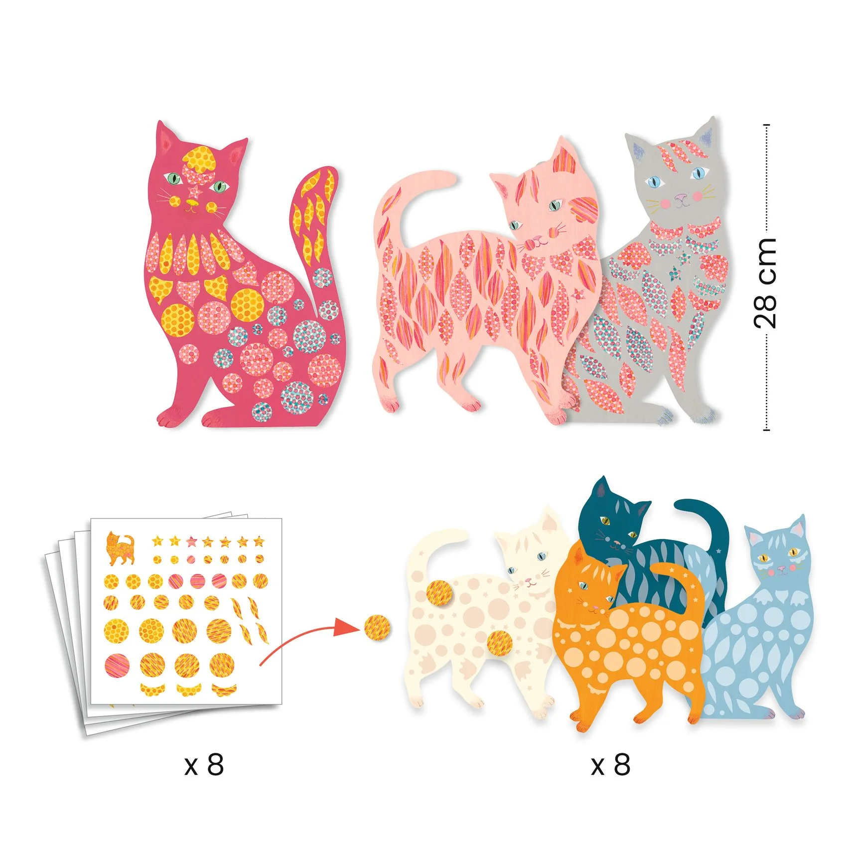 Djeco - Knutselset Lieve Katten Elodie | Papier & Stickers - Image 5