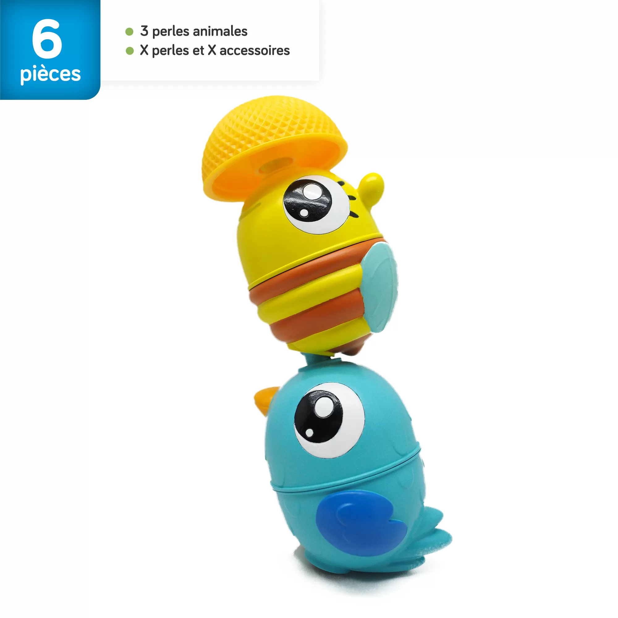 Lalaboom - Educatieve Kralen Bosdieren Tube Blue (6 stuks) - Image 3