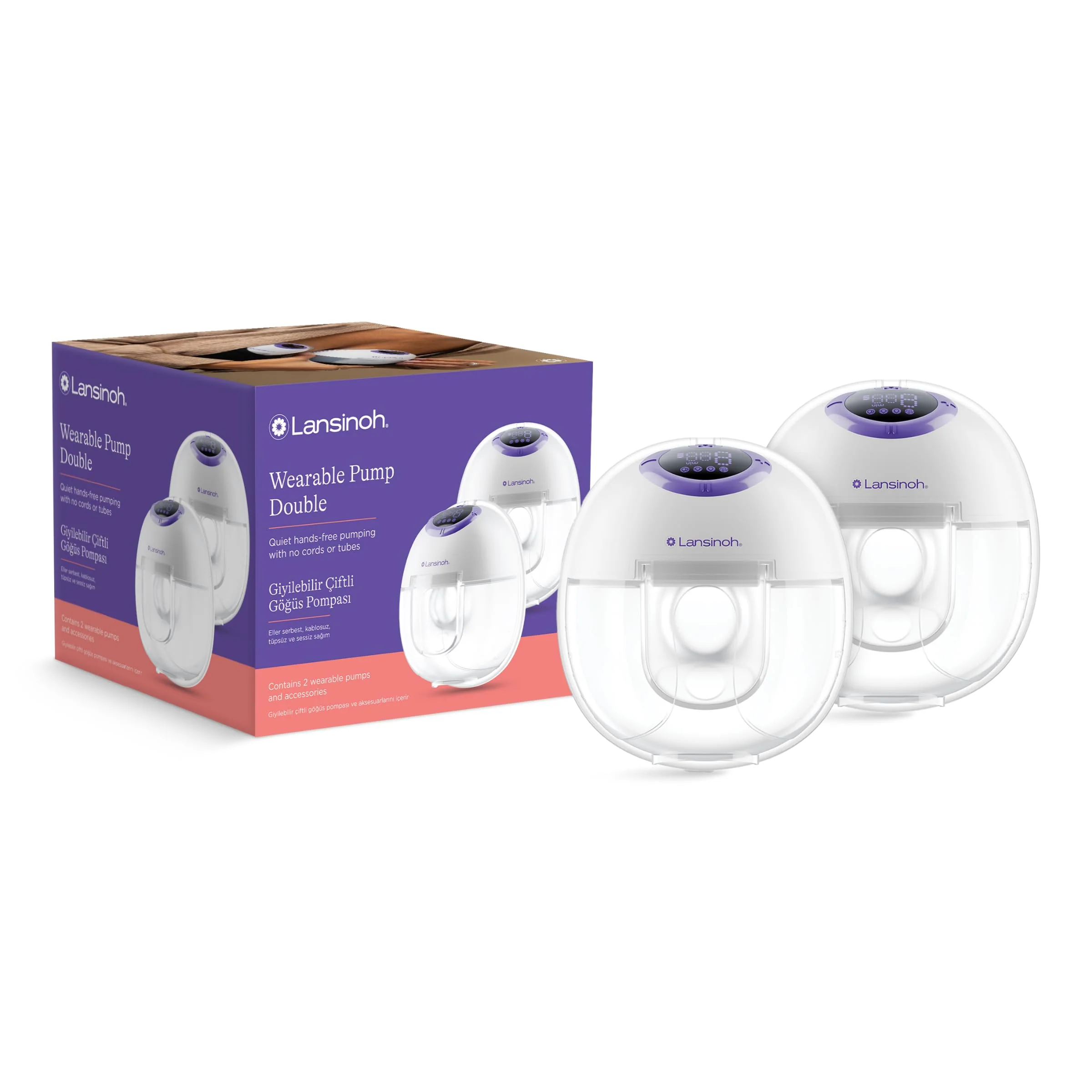 Lansinoh - Borstkolf Draadloos Double | Handsfree & Stil
