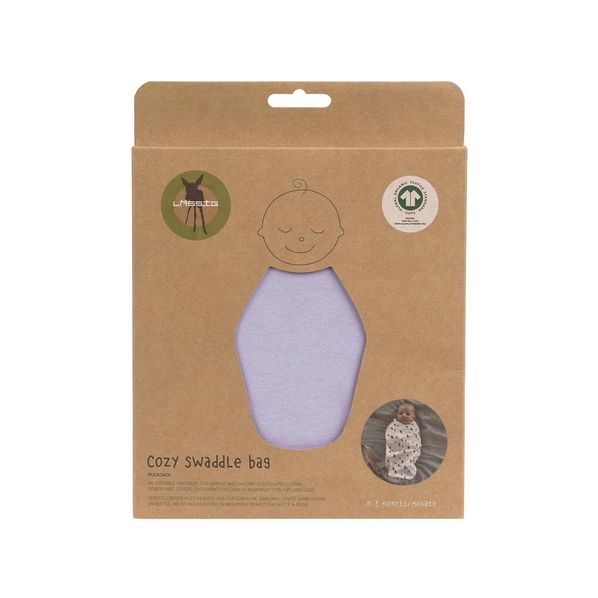 Lassig - Inbakerslaapzak Gots 0.7 TOG | Pastel Lilac - Image 5