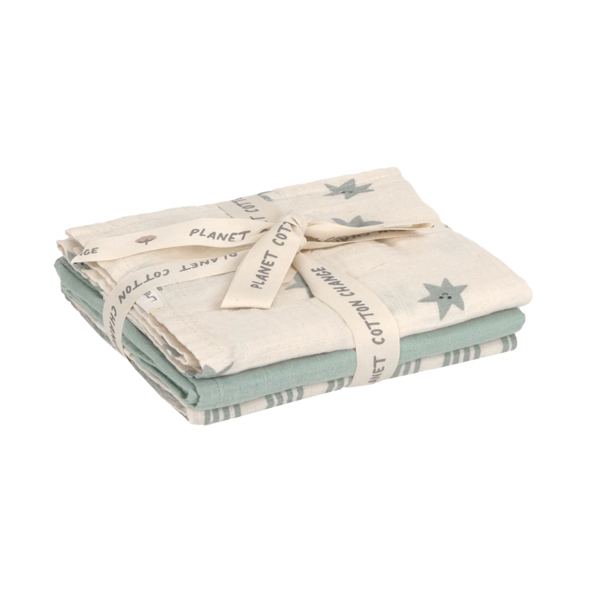 Lassig - Tetradoek Tiny Team 60 x 60 cm (3pack) | Granite Green - Image 2