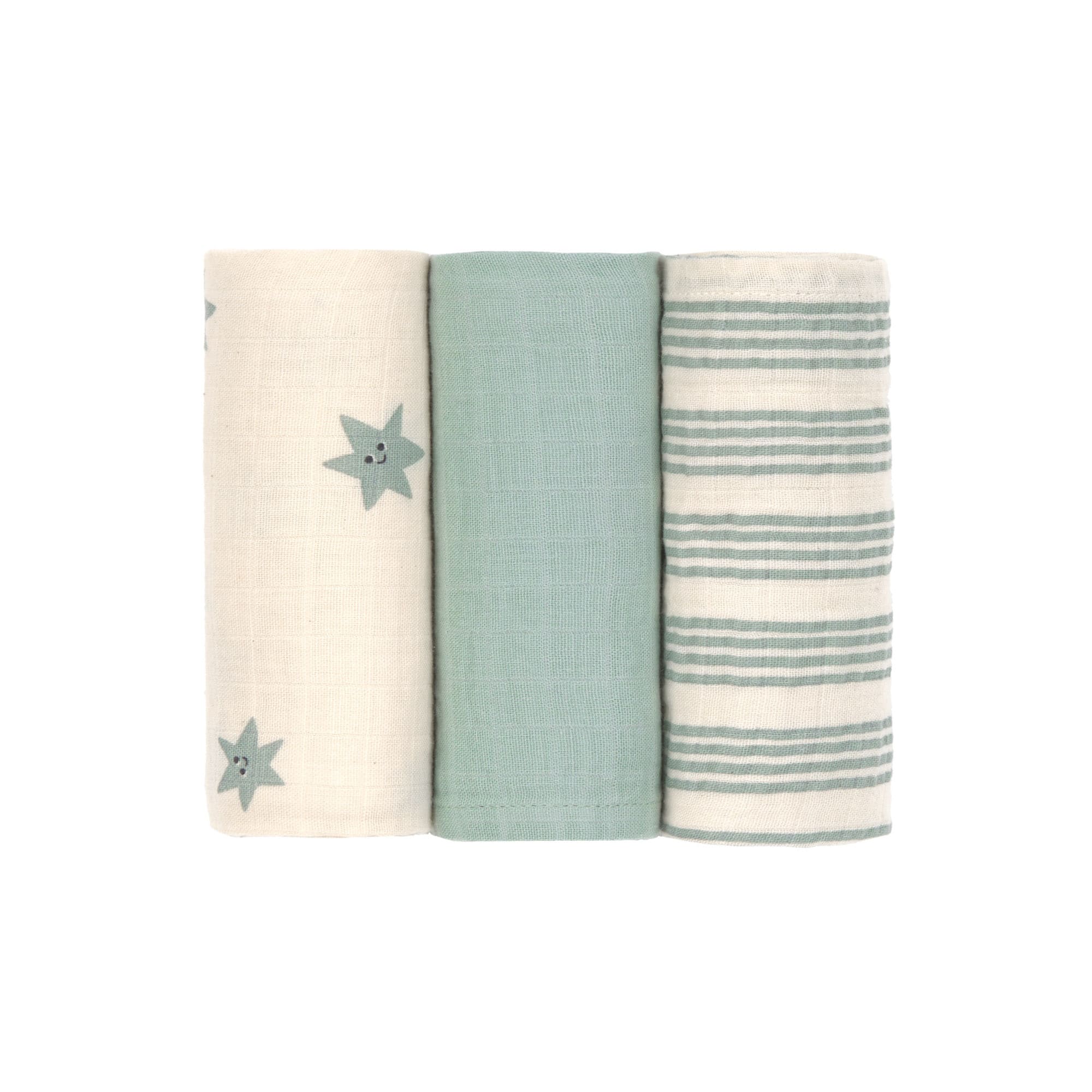 Lassig - Tetradoek Tiny Team 60 x 60 cm (3pack) | Granite Green - Image 6