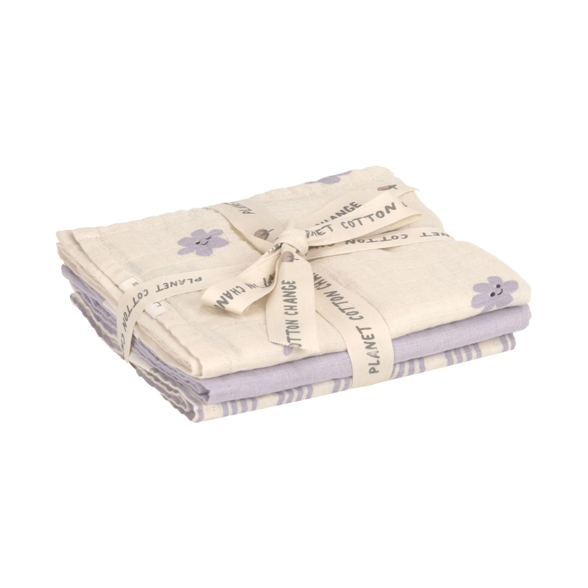 Lassig - Tetradoek Tiny Team 60 x 60 cm (3pack) | Pastel Lilac - Image 2