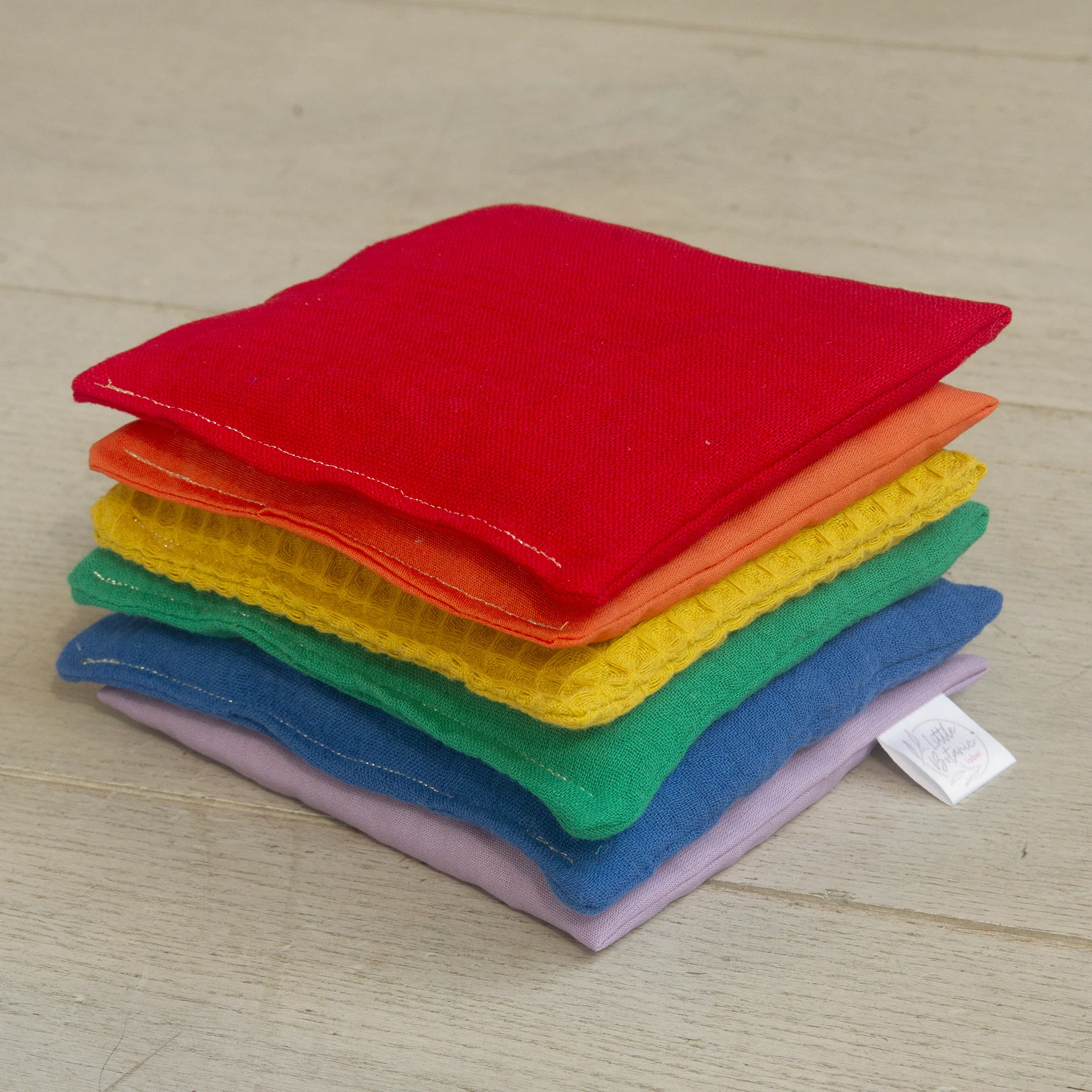 Little Botanic Label - Sensorische Pittenzakjes Regenboog | 6 Stuks