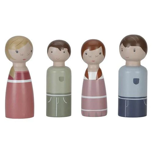 Little Dutch - Aanvulset Poppenhuis Familie Rosa | Houten Peg Dolls