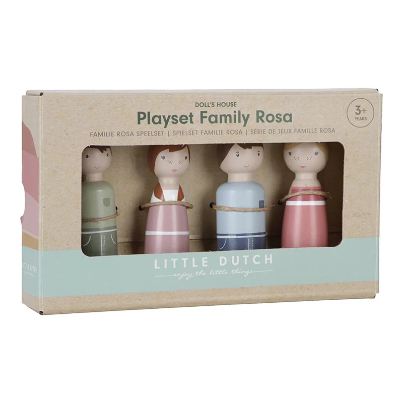 Little Dutch - Aanvulset Poppenhuis Familie Rosa | Houten Peg Dolls - Image 2