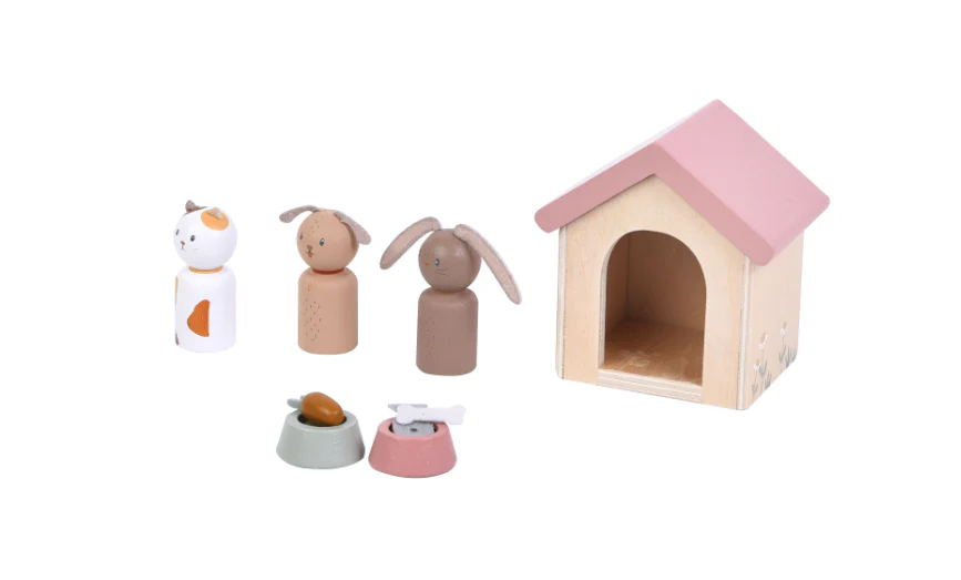 Little Dutch - Aanvulset Poppenhuis Huisdieren| Houten Pet Dolls