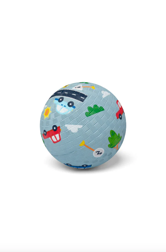 Little L - Speelbal Rubber Auto 13 cm | Auto Thema