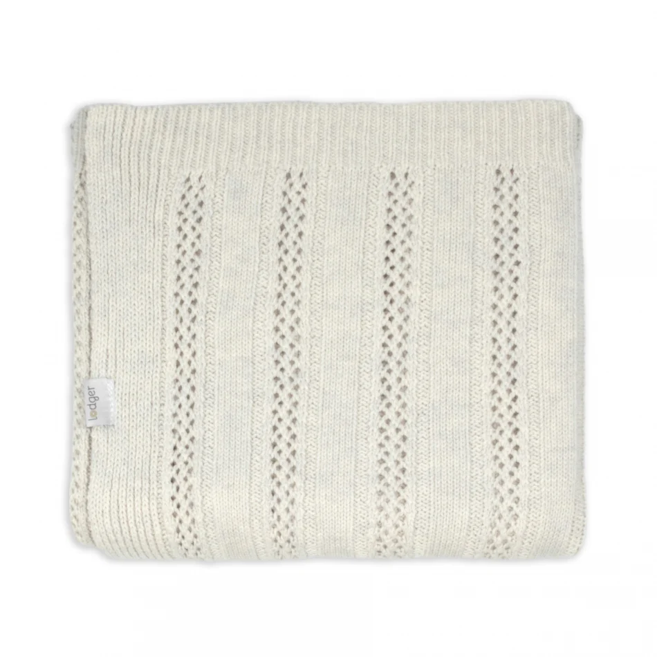 Lodger - Deken Pointelle Merino 80 x 100 cm | Birch