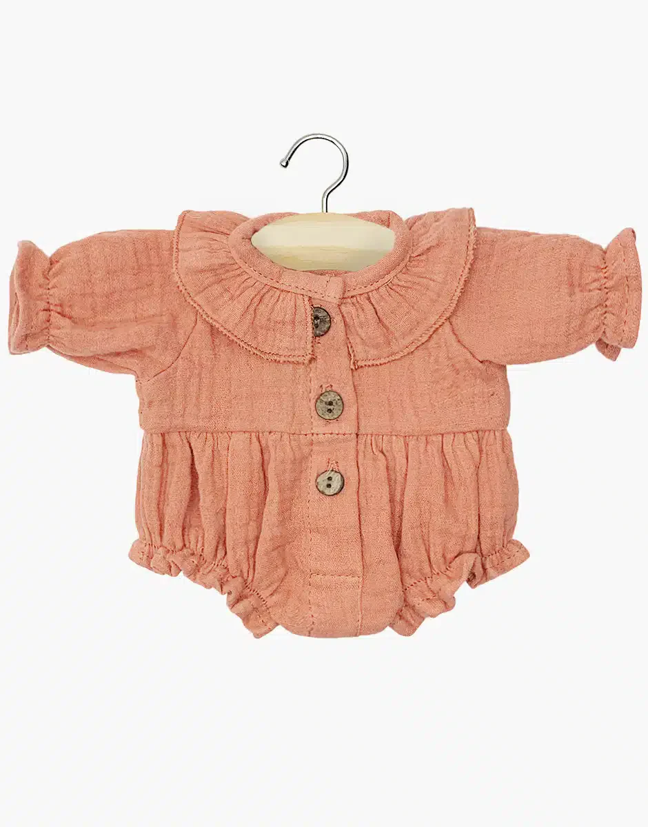 Minikane - Body Pop Leonore Cotton Gauze Marsala | Voor Poppen van 34 cm