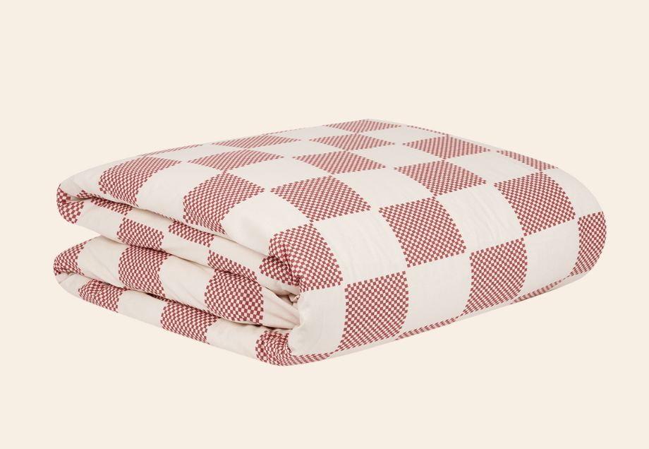 Nobodinoz - Bedovertrek Sheldon 150 x 200 cm | Burnt Red Checks