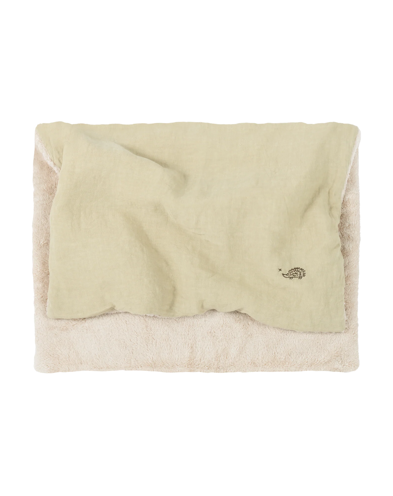 Nobodinoz - Deken 70 x 100 cm Winter Embroid French Linen Green Tea