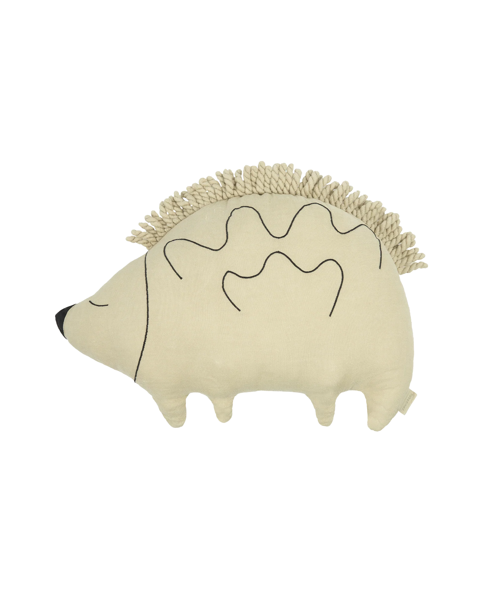 Nobodinoz - Kussen Hedgehog Enzo French Linen Green Tea