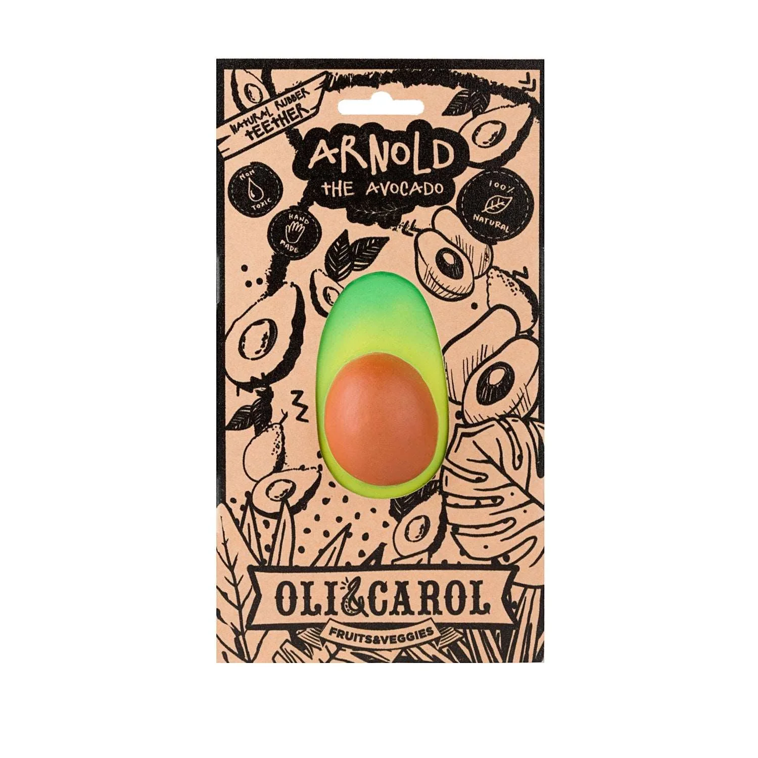 Oli & Carol - Bijtspeeltje & Badspeeltje Arnold Avocado | Natuurlijk Rubber - Image 4
