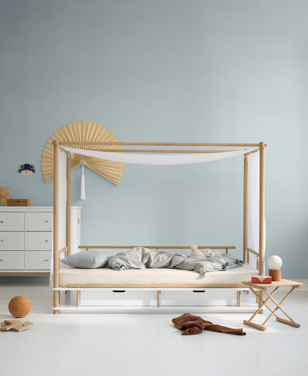 Bed 90 x 180 cm Camp Canopy White / Oak - Image 2