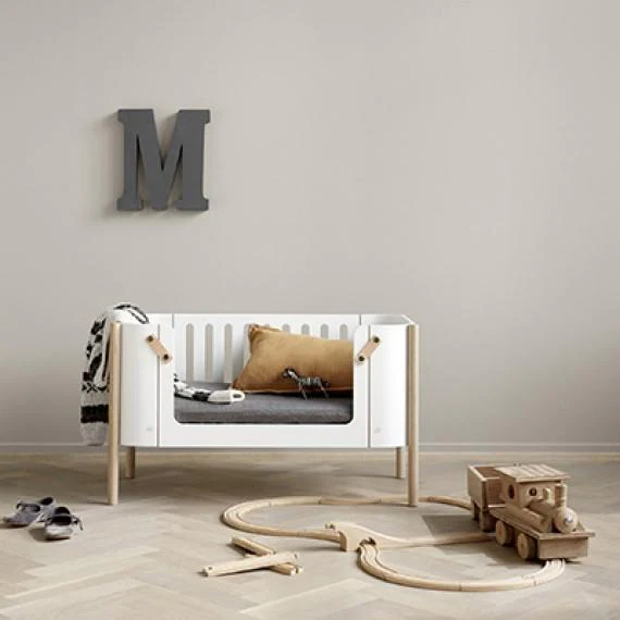 Oliver Furniture - Co-Sleeper Wood met Conversiekit Bank | White / Oak - Image 8