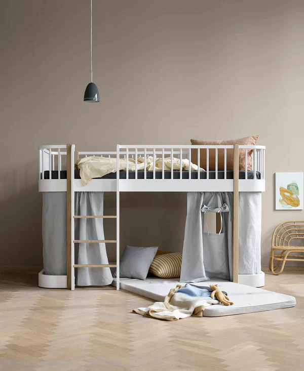 Oliver Furniture - Gordijn voor Wood Low Loft Bed / Bunk Bed | Grey - Image 2