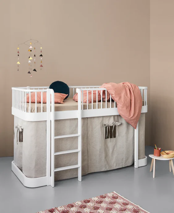 Oliver Furniture - Low Loft Bed Wood 90 x 200 cm | White - Image 2