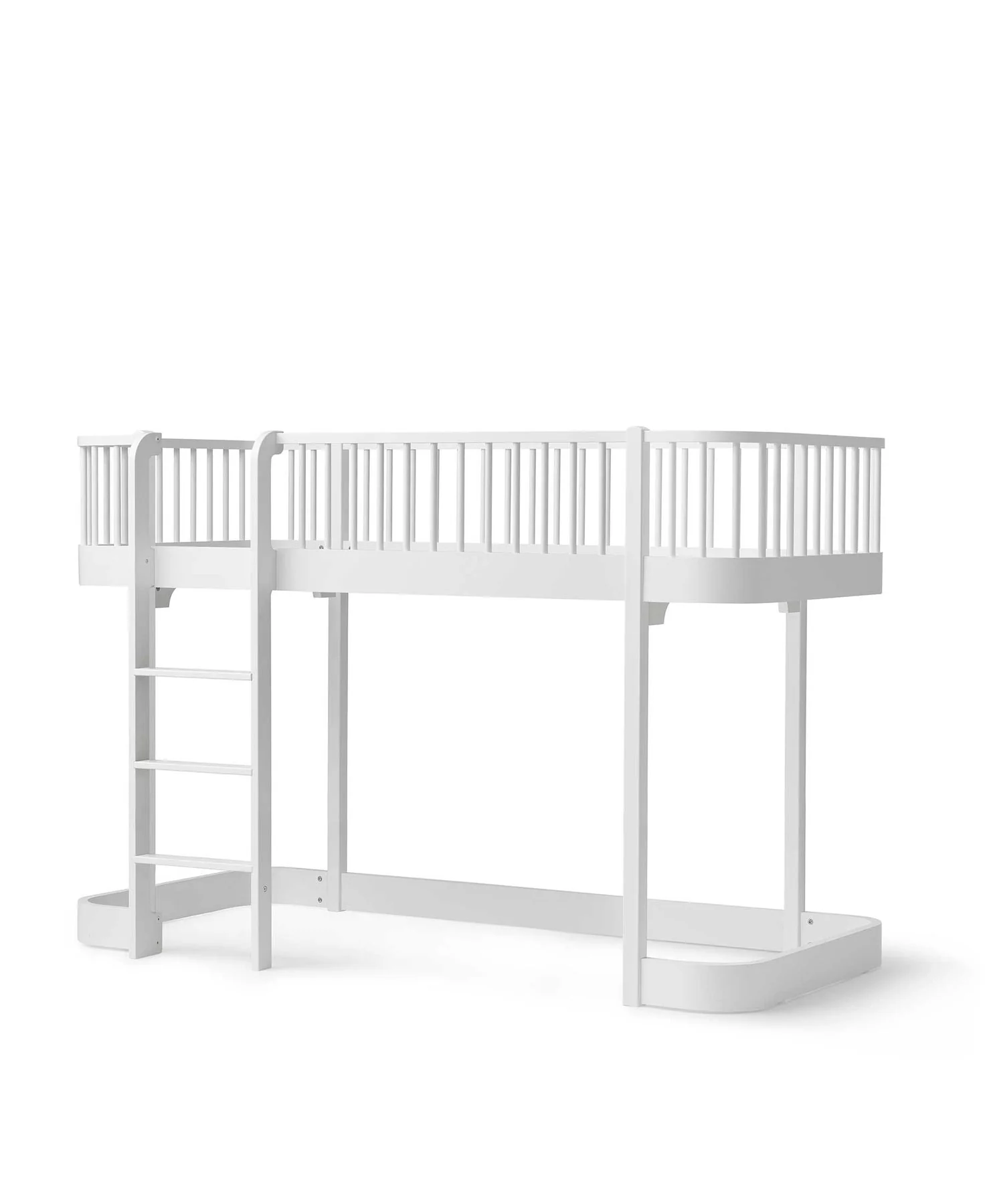 Oliver Furniture - Low Loft Bed Wood 90 x 200 cm | White - Image 3