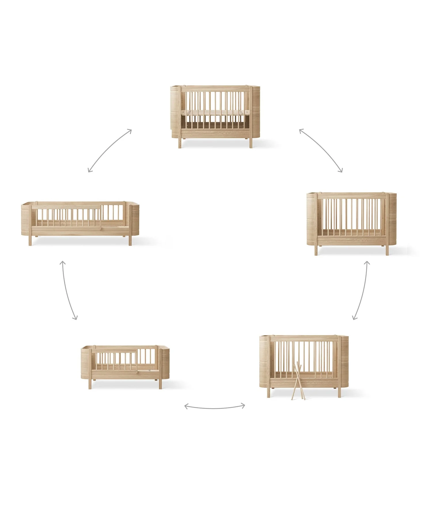 Oliver Furniture Mini+ Wood Special Oak Bed met Conversieset | Van Baby tot Junior - Image 5