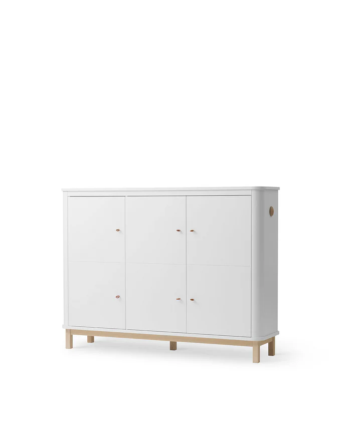 Oliver Furniture - Wood Multi Cupboard | 3 Deuren - White/Oak - Image 2