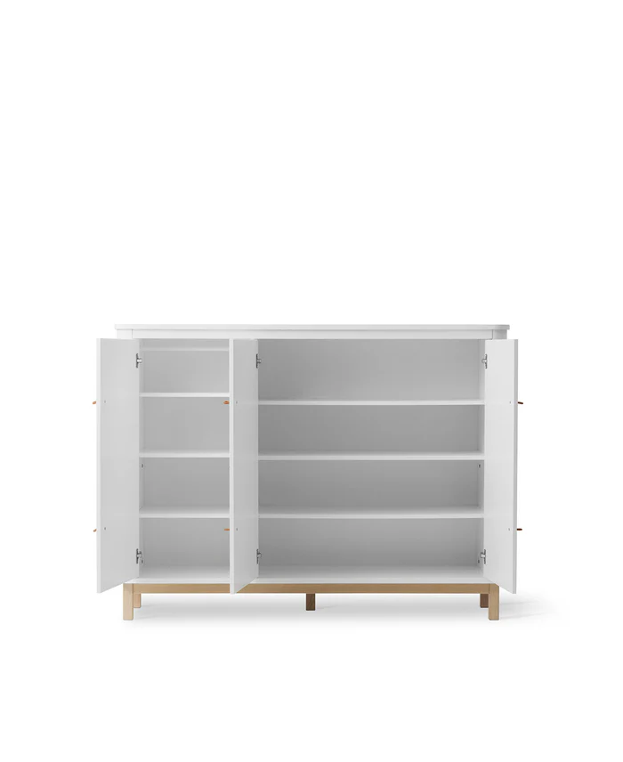 Oliver Furniture - Wood Multi Cupboard | 3 Deuren - White/Oak - Image 3