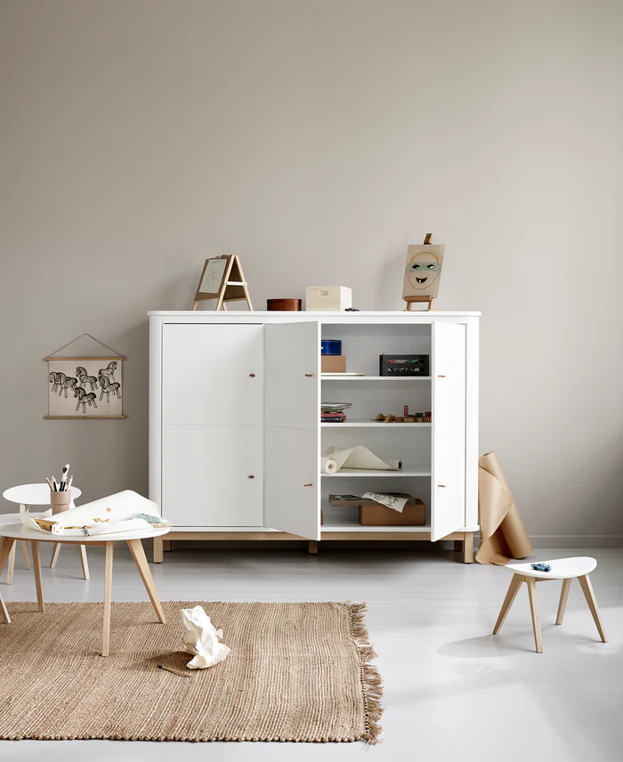 Oliver Furniture - Wood Multi Cupboard | 3 Deuren - White/Oak - Image 4