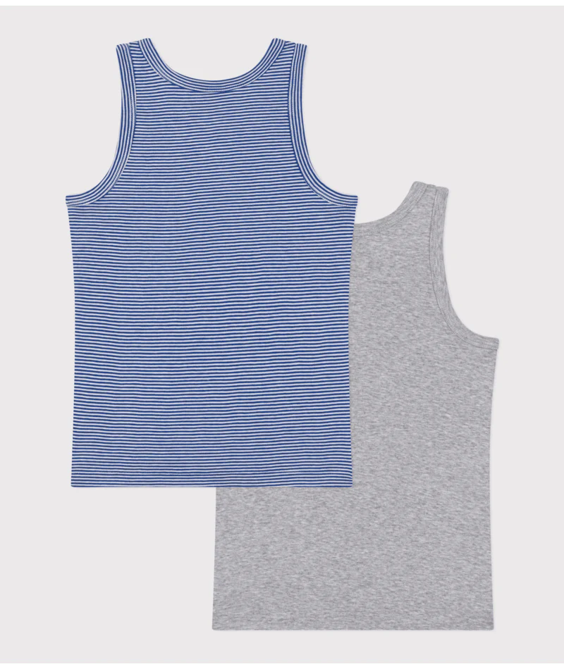 Onderhemd Blue Stripes / Grey Melange Variante 1 (2pack) - Image 2