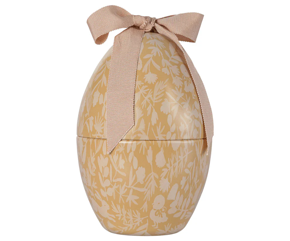 Maileg - Paasei Zonder Knuffel Cream Yellow | Met Print & Strik