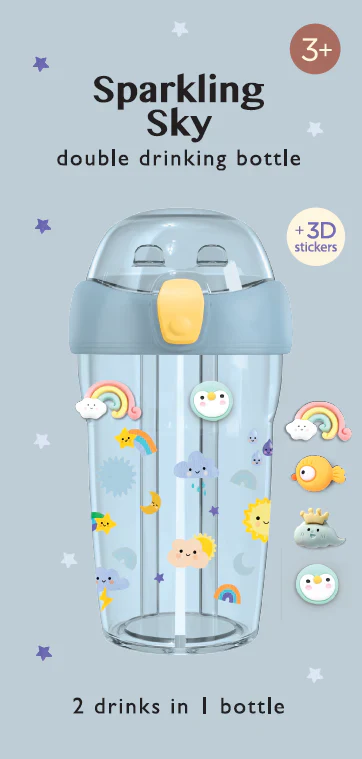 Petit Monkey - Drinkfles Sparkling Sky | Met stickers