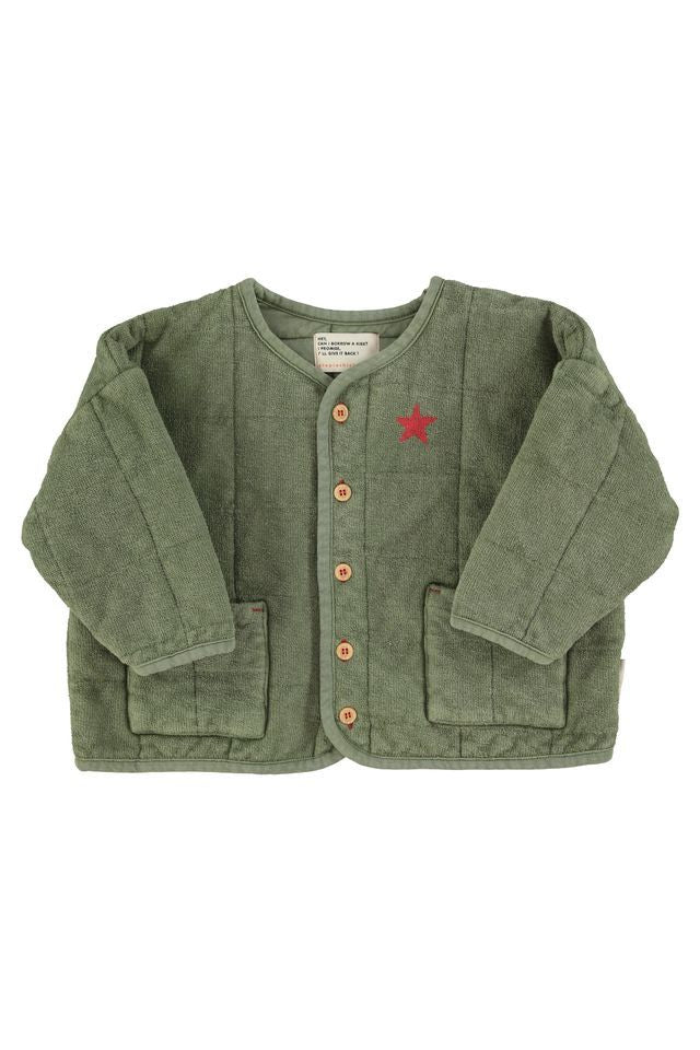 Piupiuchick - Jas Padded Piupiuchick Print Baby | Washed Green