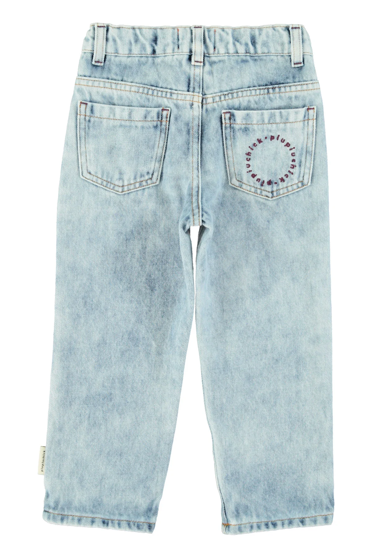 Piupiuchick - Jeans Broek Unisex Faded Denim Washed Blue - Image 2