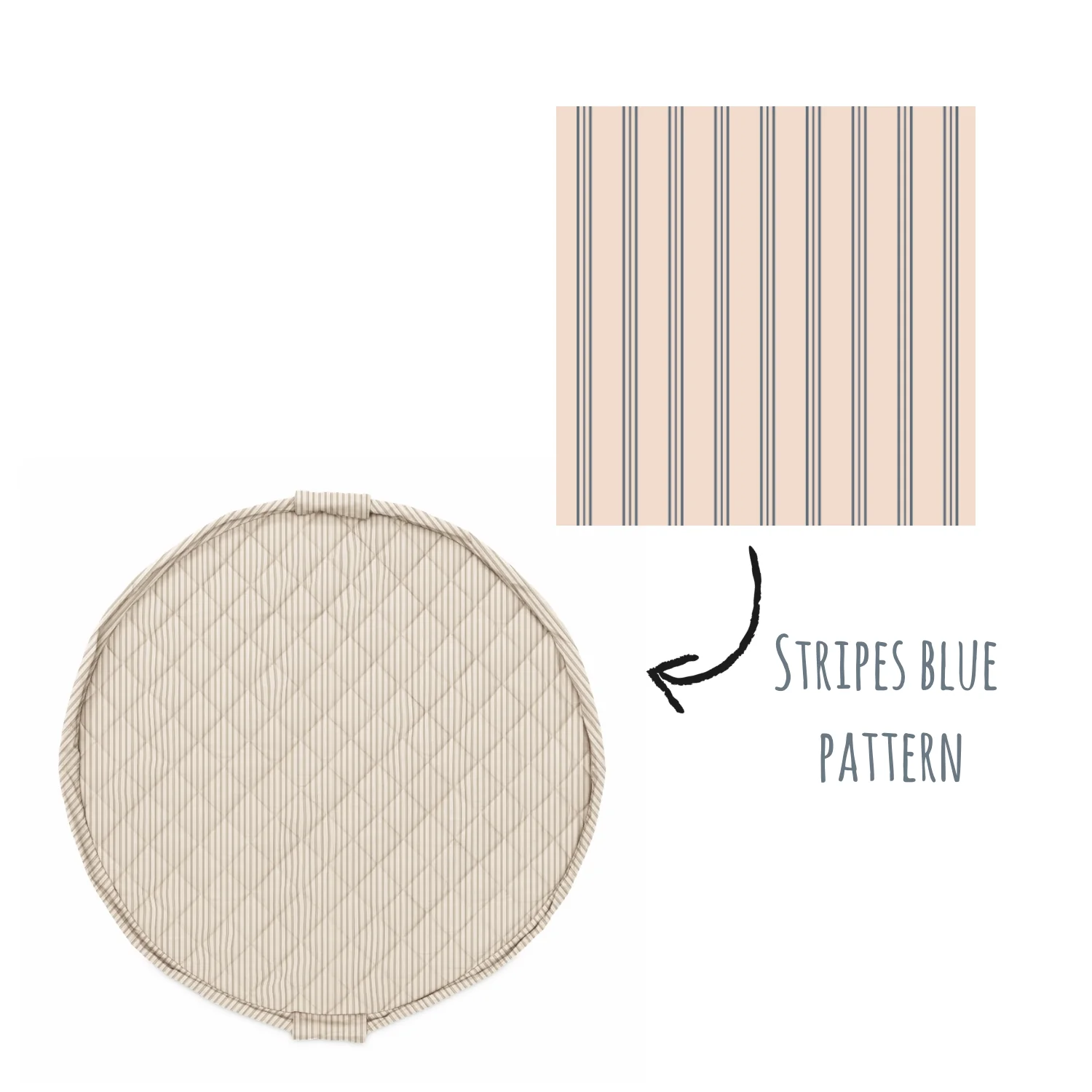 Play & Go - Opbergzak / Speeldeken Organic Stripes Blue - Image 6