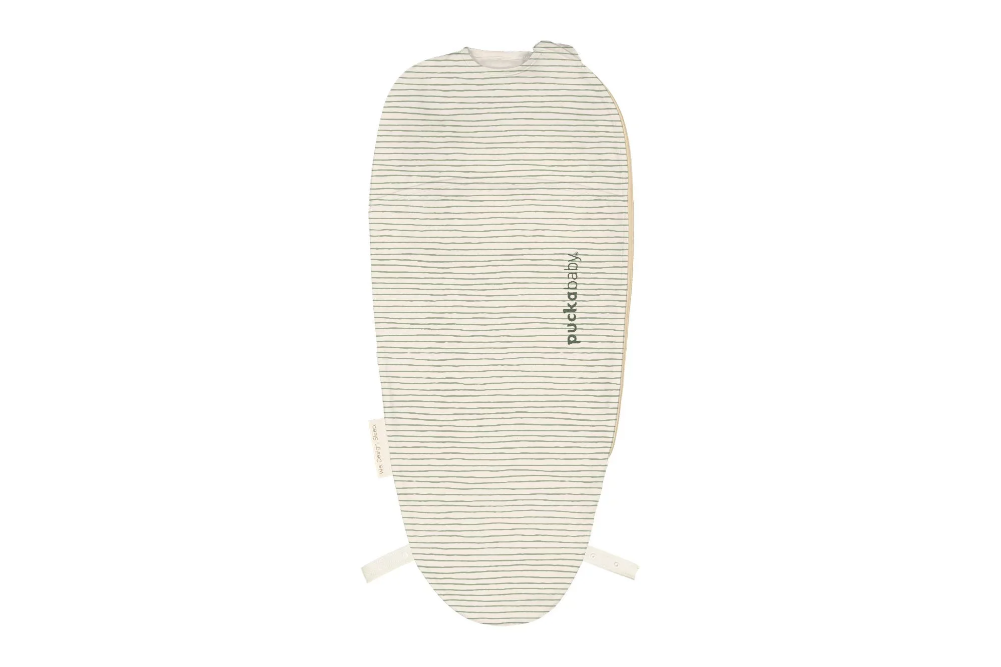 Puckababy - Inbakerslaapzak The Original Piep Cotton Green Stripes | 0-3m