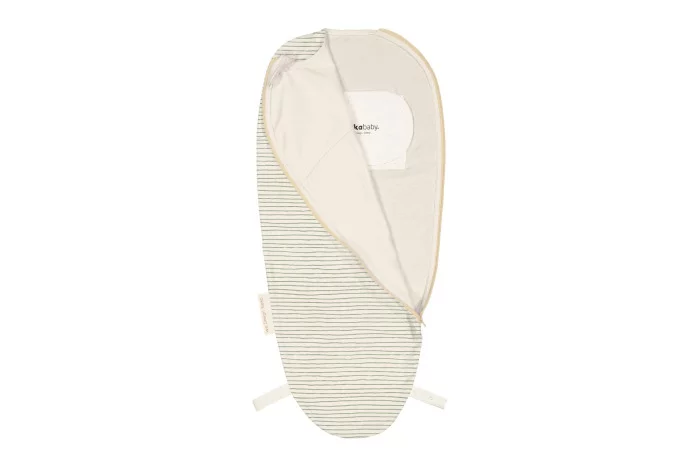 Puckababy - Inbakerslaapzak The Original Piep Cotton Green Stripes | 0-3m - Image 2
