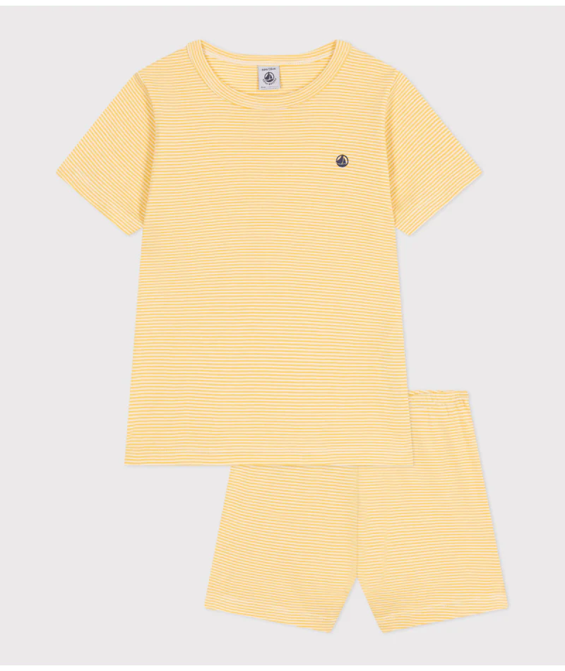 Pyjama 2-delig Kort Blue Stripes Ble / Marshmallow
