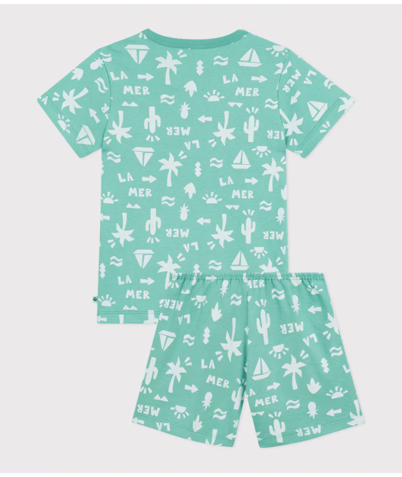 Pyjama 2-delig Kort Palm Aloevera / Marshmalllow - Image 2