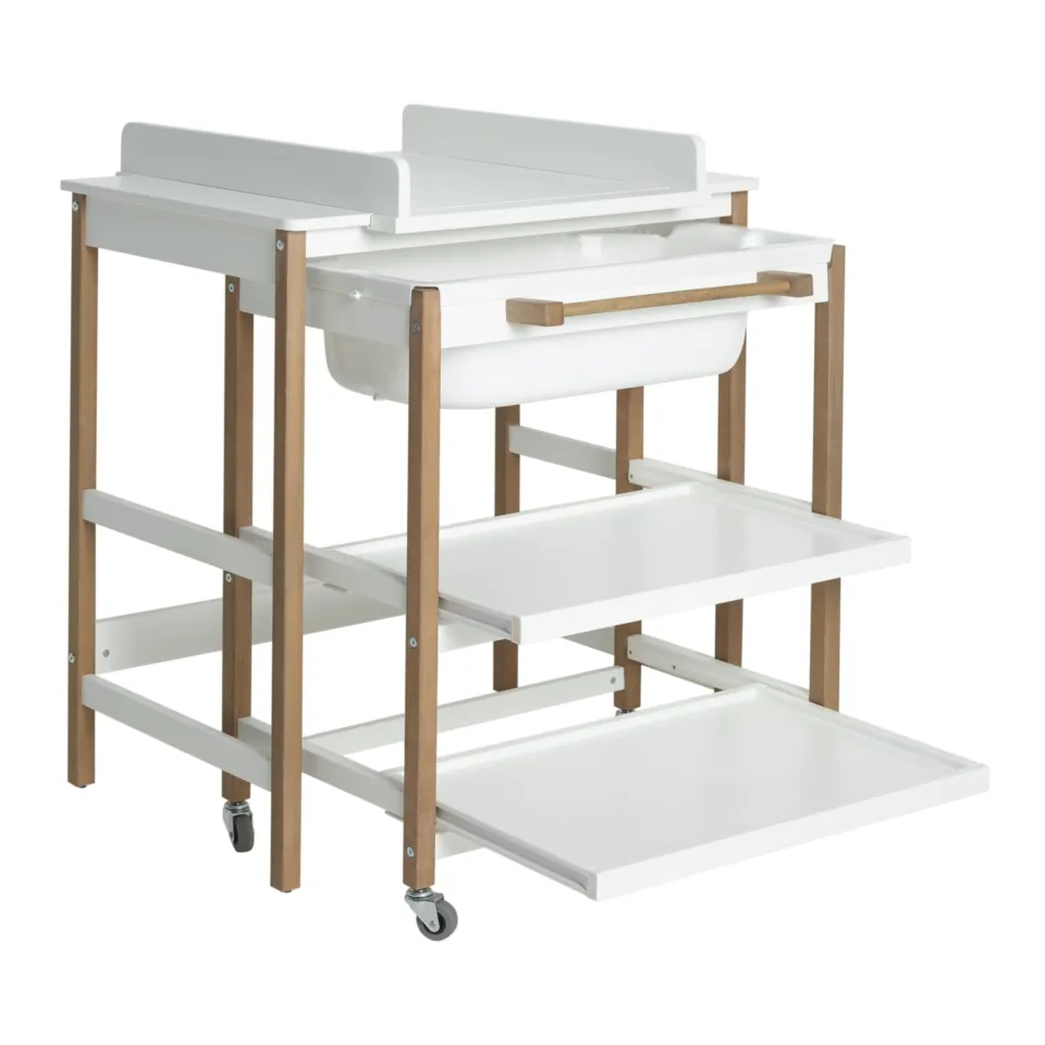 Quax Badmeubel Smart - Luiertafel + Bad | White - Naturel - Image 3